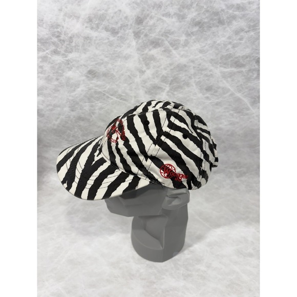 Fairbanks Ranch Country Club Zebra Print Woogge Adjustable Hat Cap Black White - Picture 3 of 8